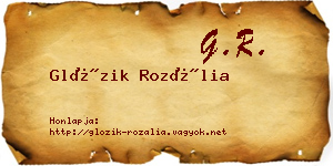 Glózik Rozália névjegykártya